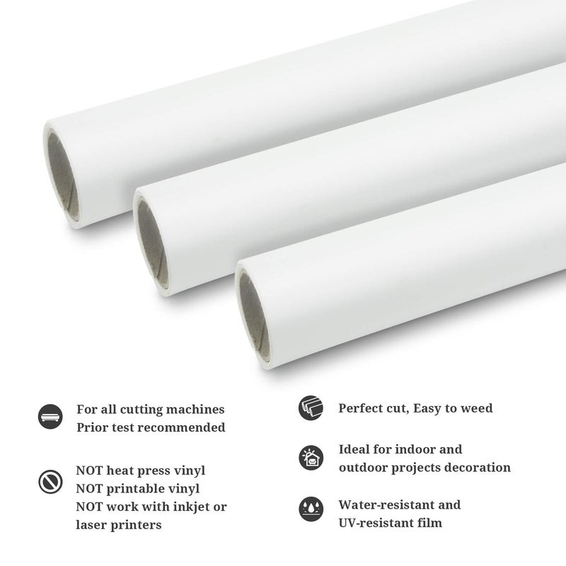 TECKWRAP Permanent Adhesive Vinyl 12" x 10ft, Matte White - Image 2
